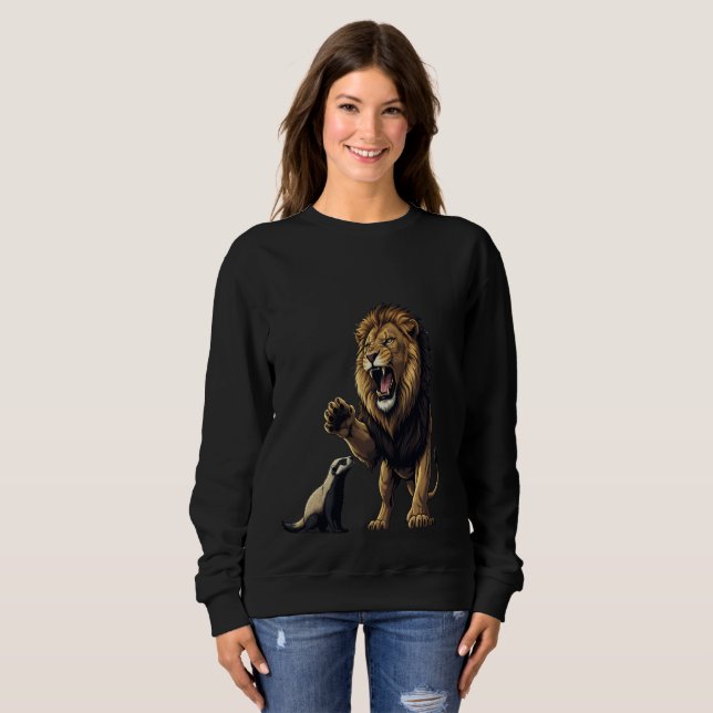 Moletom Roaring Lion Sweatshirt – Power in Every Thread (Frente Completa)