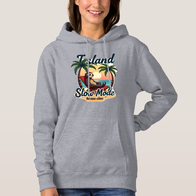 Moletom Roatan Sloth Vintage Island Relax Gráfico 2 (Frente)