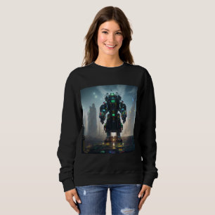 Moletom Robô 4 mulheres camisola preta