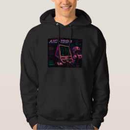 Moletom Robô de IA Futurista Retro Computador Vaporwave Ne