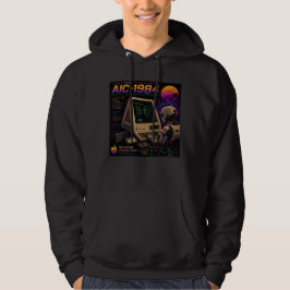 Moletom Robô de IA Futurista Retro Computador Vaporwave Ne