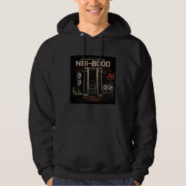 Moletom Robô de IA Futurista Retro Computador Vaporwave Ne