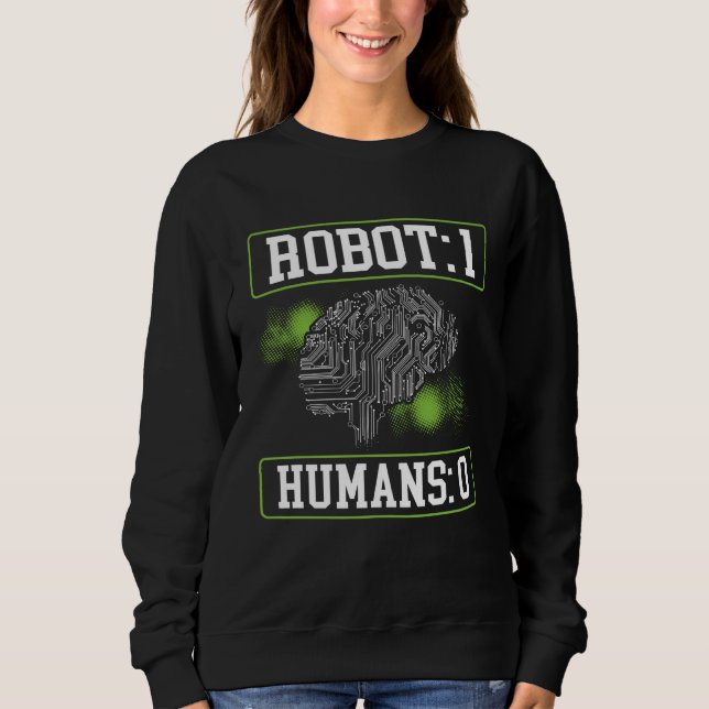 Moletom Robots 1 Humans 0 Backprint AI Artificial Intellig (Frente)