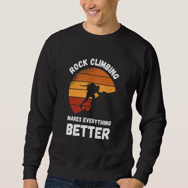 Moletom Rock Climbing Retro Sunset Makes Everything Better (Frente)