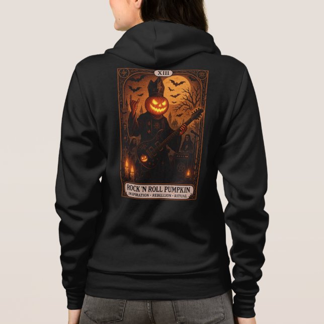 Moletom Rock 'N Roll Pumpkin Tarot Card Unisex Hoodie (Verso)