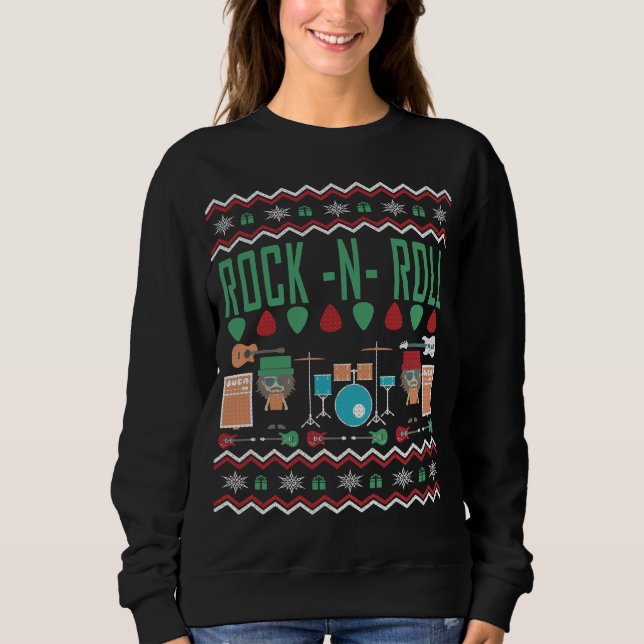 Moletom Rock n Roll Ugly Christmas Sweater (Frente)