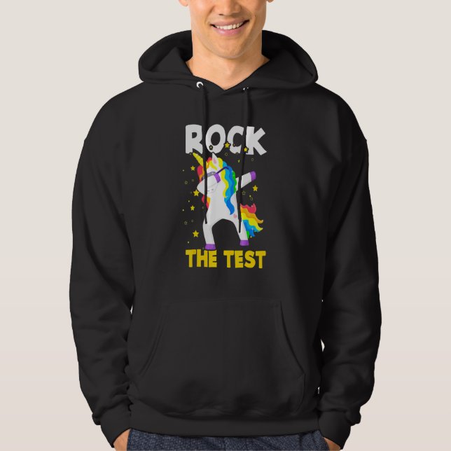 Moletom Rock The Test Day Student Teacher Dabbing Unicorn  (Frente)