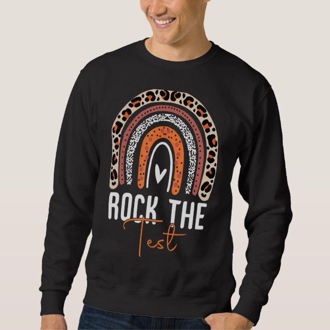 Moletom Rock The Test Day Teacher Testing Day Rainbow (Frente)