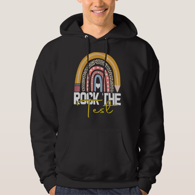 Moletom Rock The Test Day Teacher Testing Day Rainbow (Frente)