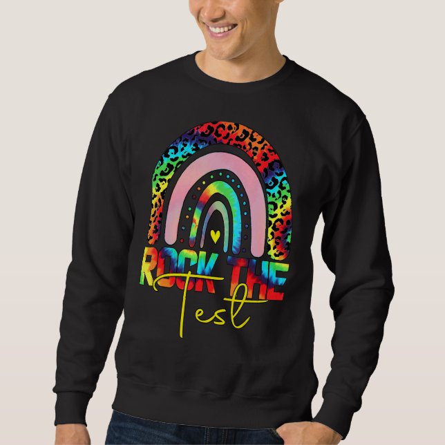 Moletom Rock The Test Day Teacher Testing Day Rainbow (Frente)