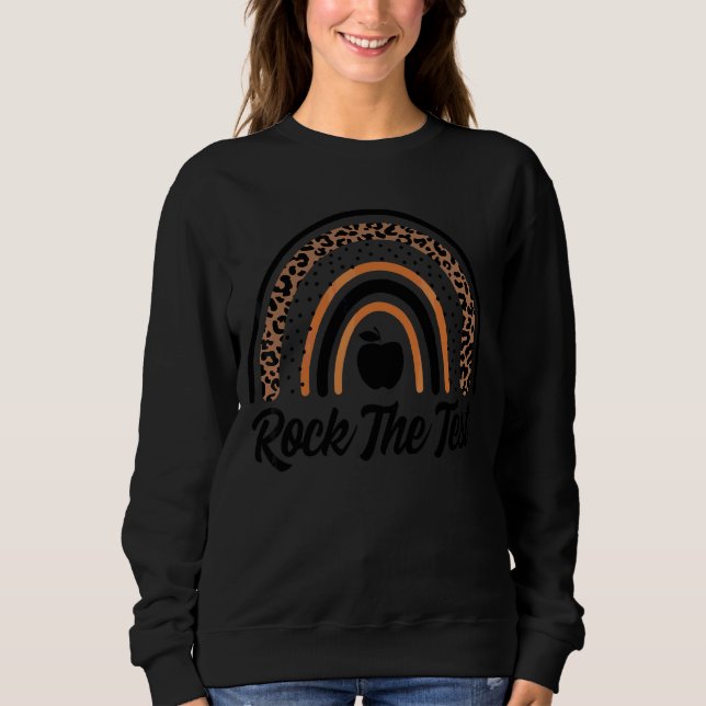 Moletom Rock The Test Day Teacher Testing Day Rainbow (Frente)