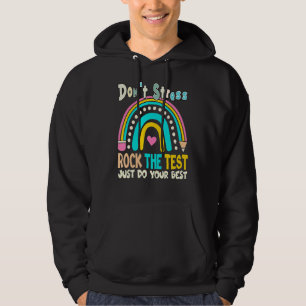 Moletom Rock The Test Day Teacher Testing Day Rainbow