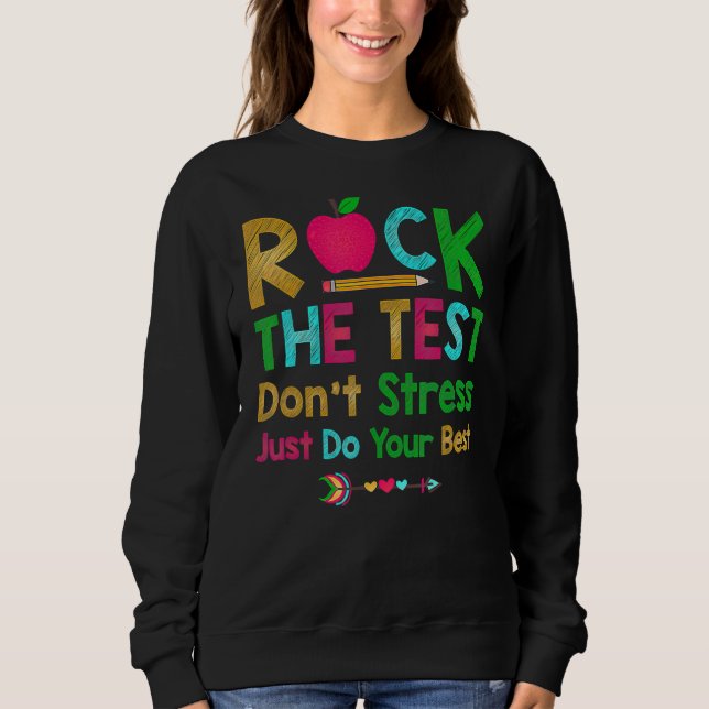 Moletom Rock the Test Não Stress Apenas faça o melhor prof (Frente)