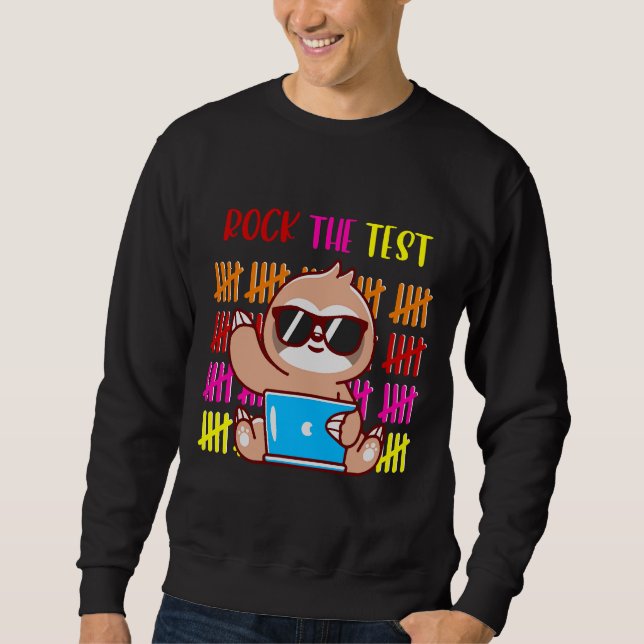 Moletom Rock The Test Sloth Teacher Day Testing Day F (Frente)