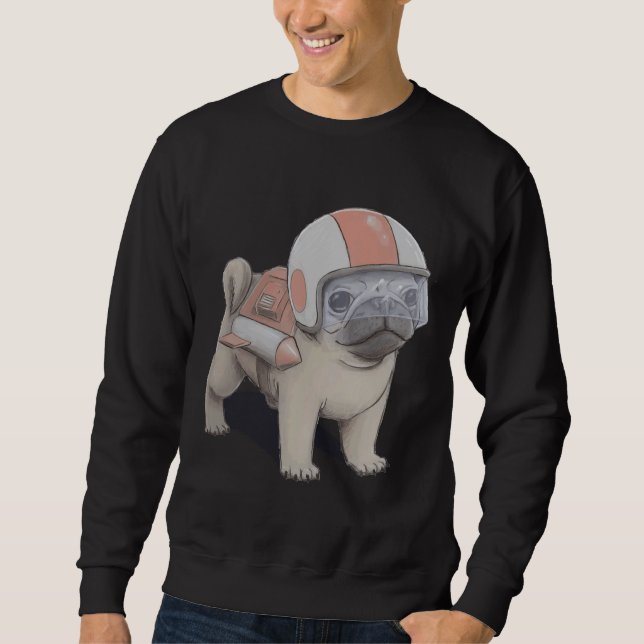 Moletom Rocket Pug! T-Shirt clássico 701 (Frente)