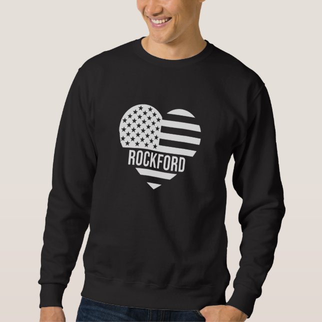 Moletom Rockford USA Flag America City Hometown Vacation A (Frente)