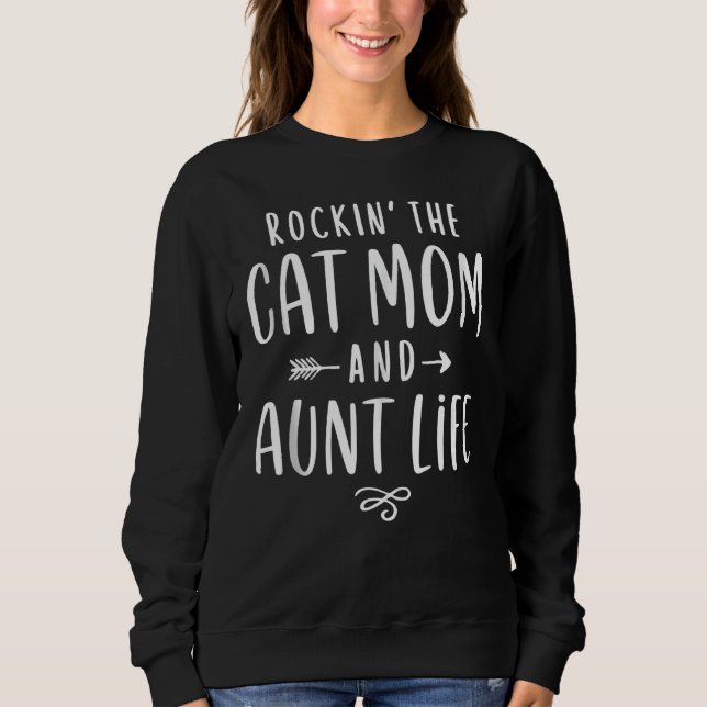 Moletom Rockin, Mãe E Gatinho Da Tia Life (Frente)