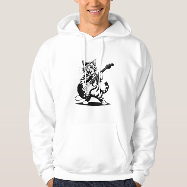 Moletom Rockstar Cat Guitar Solo – Funny Music Lover Gift (Frente)