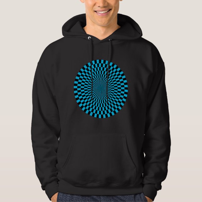 Moletom Roda de Arte Op - Azul-Céu e Preto (Frente)