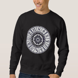 Moletom Roda de Mandala de Arte Gráfico dos Signos do Zodí