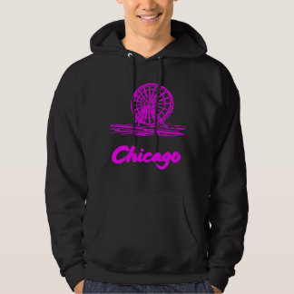 Moletom Roda-gigante do Chicago Navy Pier Neon Rosa
