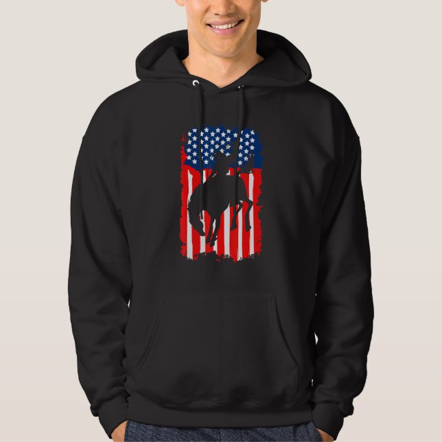 Moletom Rodeo design para homens mulheres Yeehaw Bronc Rid (Frente)