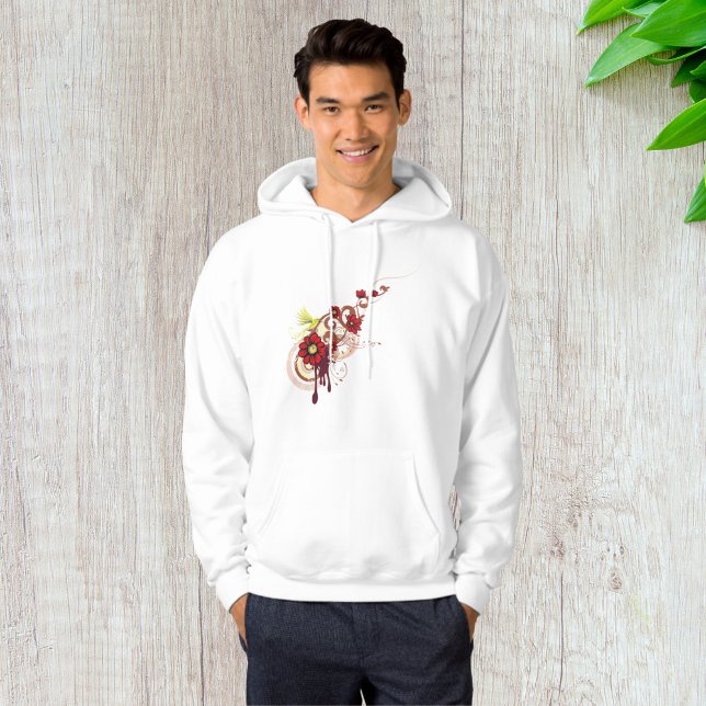 Moletom Rodovalho Floral com Flores Vermelhas e Hummingbir (Criador carregado)