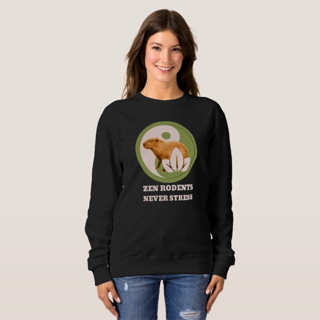 Moletom Roedores Zen Nunca Estressam Humor do Capivara (Frente Completa)