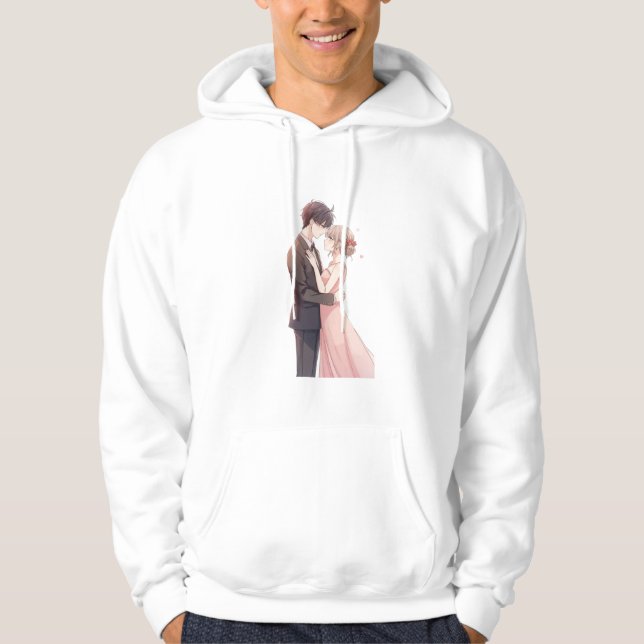 Moletom Romantic Anime Couple Embrace T-Shirt (Frente)