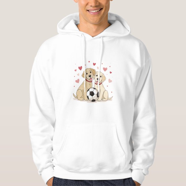 Moletom Romantic Labradors with Soccer Ball for Valentine' (Frente)