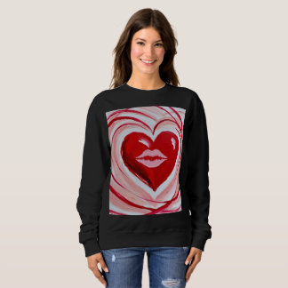 Moletom Romantic Red Heart & Lips Artistic T-Shirt
