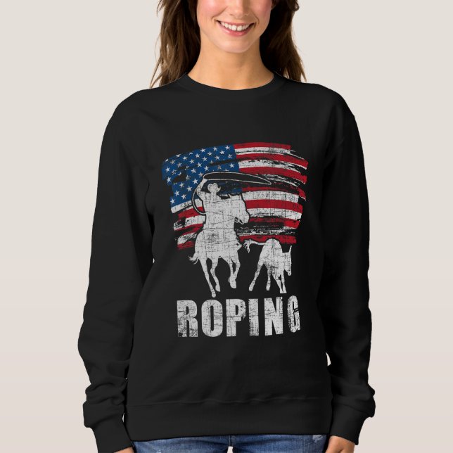 Moletom Roping em Equipe  Roper EUA Bandeira Americana Hea (Frente)
