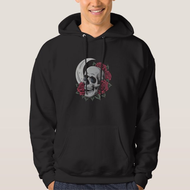 Moletom Rosa da Lua Ilustração Gótica Óptica Emo Death Met (Frente)