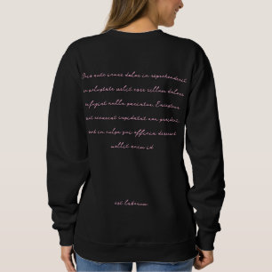 Moletom Rosa Estético Preto Escrita à Mão Script Elegante