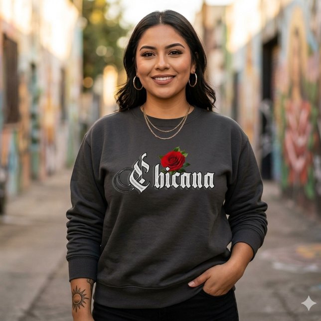 Moletom Rosa Vermelha Chicana (Criador carregado)