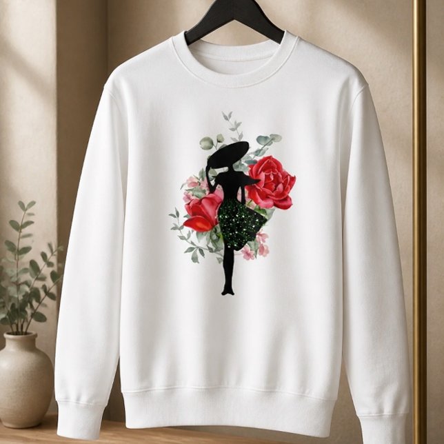 Moletom Rosa Vermelha e Moda (Criador carregado)