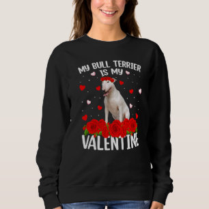 Moletom Rosa vermelha Engraçada, Flor, Touro Terrier Cão V