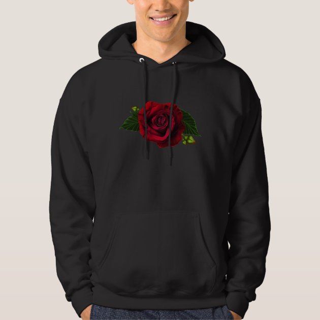 Moletom preto store com rosas vermelhas