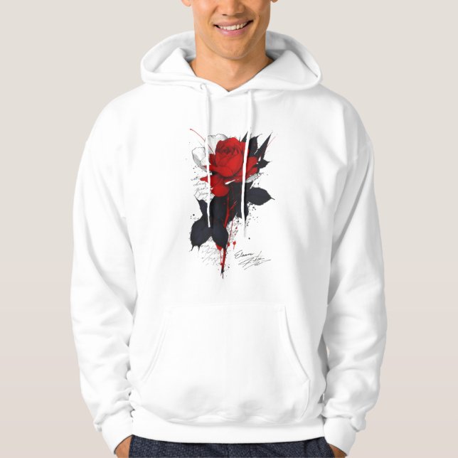 Moletom Rosa Vermelha Grunge (Frente)