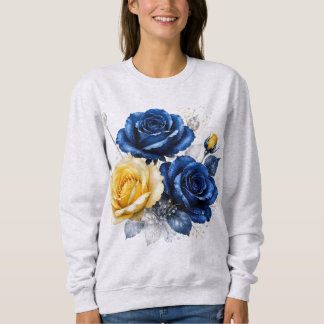 Moletom Rosas azuis e amarelas