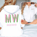 Moletom Rosas claro   Zip-Up da Festa de casamento do Mono<br><div class="desc">Mantenha-se na moda, coordenado e quente com o Cheio Zip Hoodie do Coleção Monograma de Sombra, apresentando um monograma ousado de duas cores. Perfeito para madrinhas, esta camisola de moda é uma obrigação para viagens de solteira, chás de panela, ou criar um #OTD coeso com sua festa noiva. Os ajustados...</div>