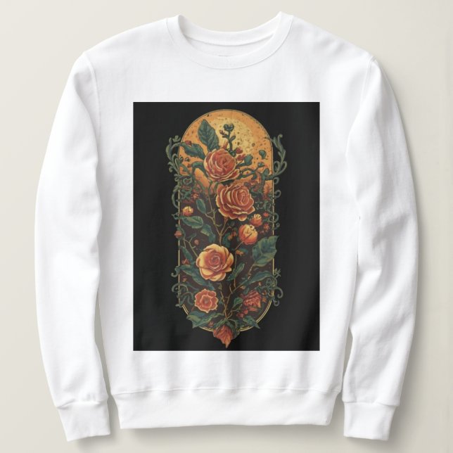 Moletom Rosas e plantas de colheita (Frente do Design)