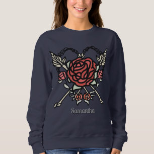Moletom Rosas e setas de amor minimalistas