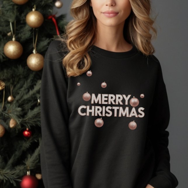 Moletom Rose Gold Merry Christmas - Holiday Design (Criador carregado)