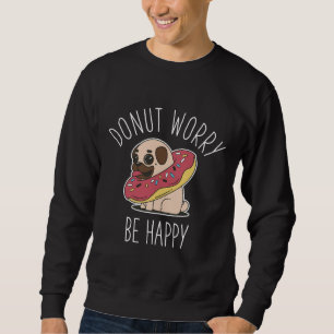 Moletom Rosquinha Preocupada Feliz Pug, Engraçado, cão-cão