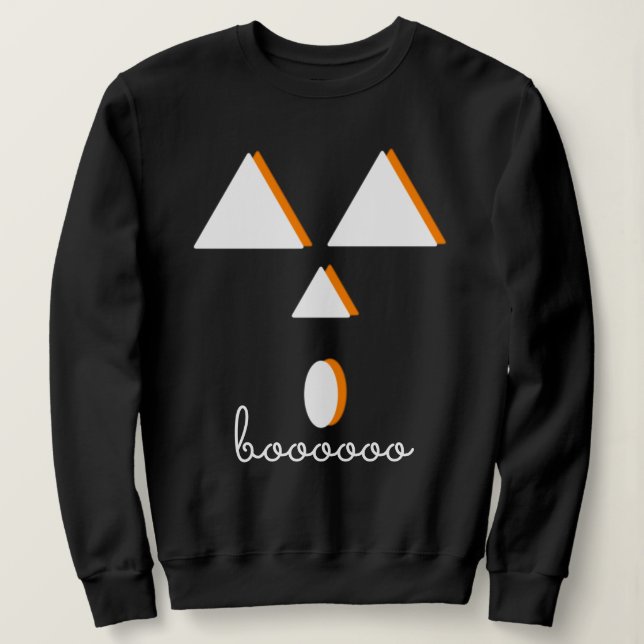 Moletom Rosto de Abóbora de Halloween Geométrico (Frente do Design)