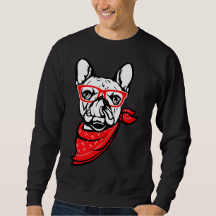 Moletom Rosto de Buldogue Francês com Óculos