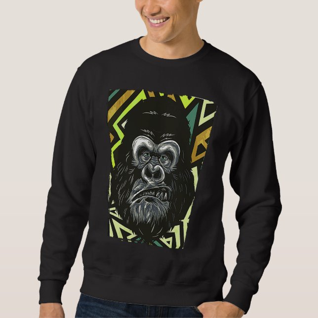 Moletom Rosto de Gorila de Macaco Irritado (Frente)