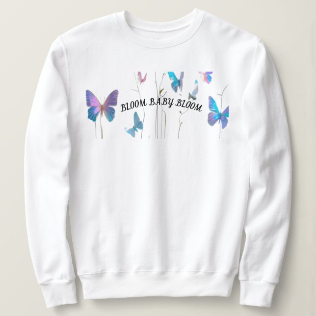 Moletom Rosto Floral - Linda Mulher e Flores Arte Dividida (Frente do Design)