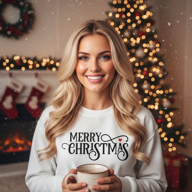Moletom Roteiro Elegante de Natal Feliz  (Criador carregado)